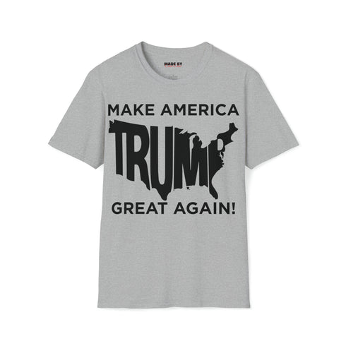 Make America Great Again and Trump Word USA Map Unisex Softstyle T-Shirt