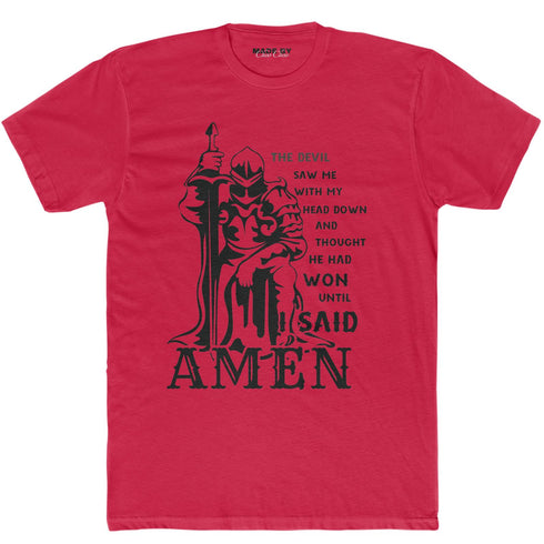 The Devil Saw Me With M Head Down... Men's Cotton Crew T-Shirt