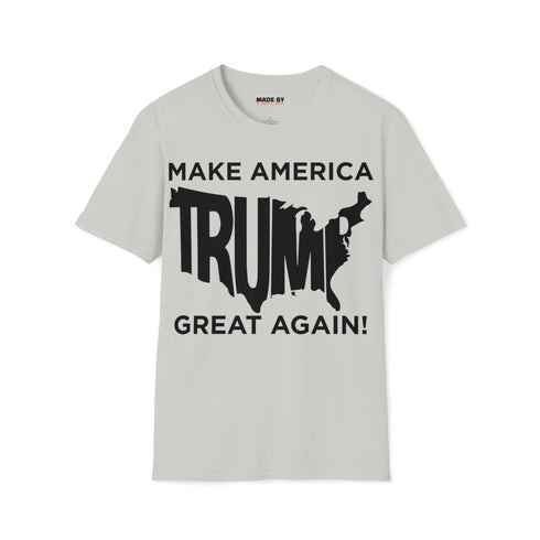 Make America Great Again and Trump Word USA Map Unisex Softstyle T-Shirt
