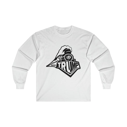 Steam Locomotive with 2024 TRUMP Unisex Ultra Cotton Long Sleeve Tee