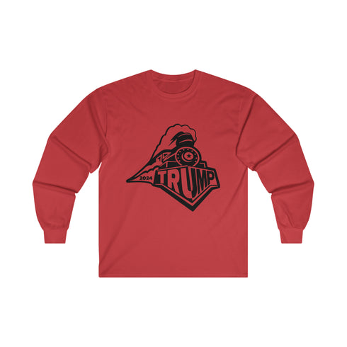 Steam Locomotive with 2024 TRUMP Unisex Ultra Cotton Long Sleeve Tee