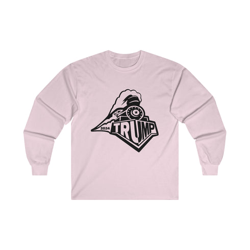 Steam Locomotive with 2024 TRUMP Unisex Ultra Cotton Long Sleeve Tee