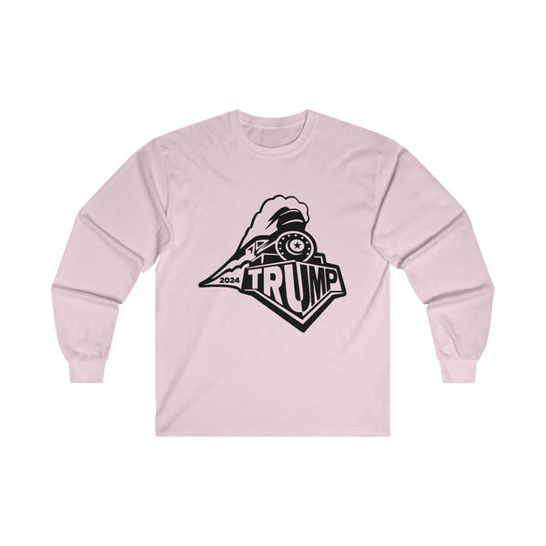 Steam Locomotive with 2024 TRUMP Unisex Ultra Cotton Long Sleeve Tee