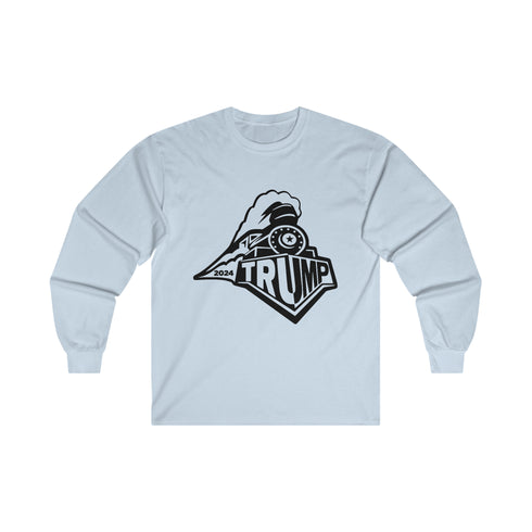 Steam Locomotive with 2024 TRUMP Unisex Ultra Cotton Long Sleeve Tee