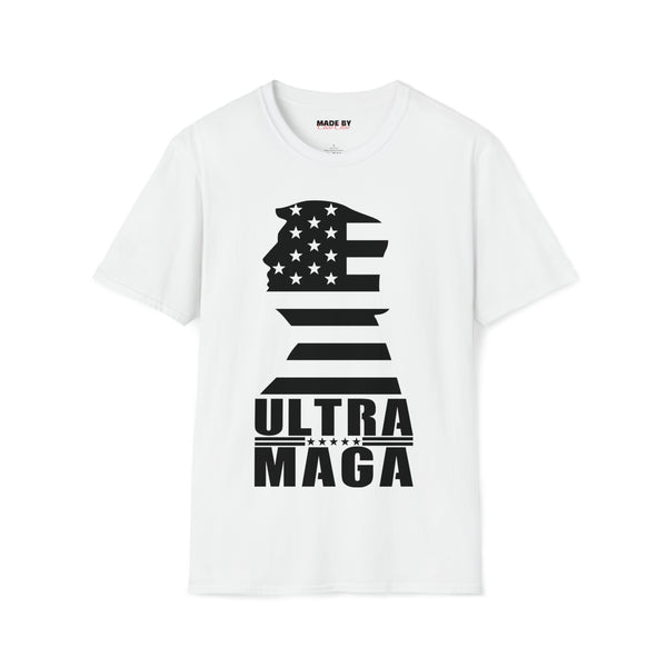 ULTRA MAGA Trump Flag Silhouette Unisex Softstyle T-Shirt