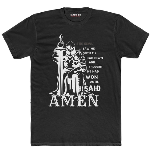 The Devil Saw Me With M Head Down... Men's Cotton Crew T-Shirt