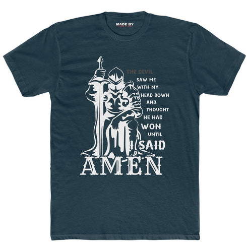 The Devil Saw Me With M Head Down... Men's Cotton Crew T-Shirt