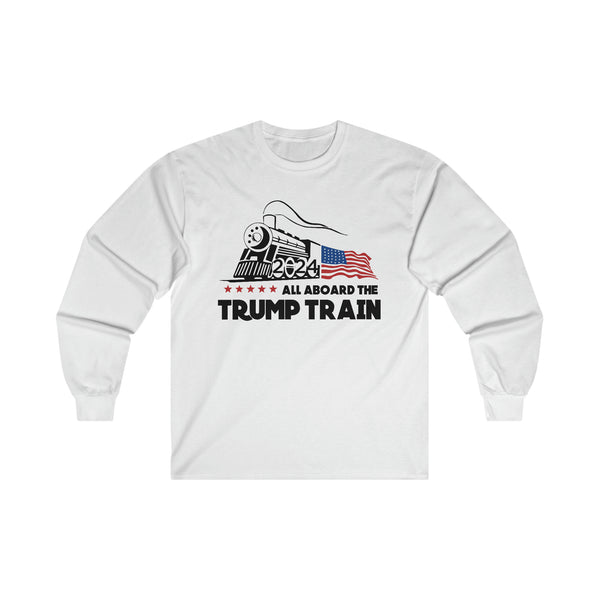 All Aboard The Trump Train 2024 Unisex Ultra Cotton Long Sleeve Tee