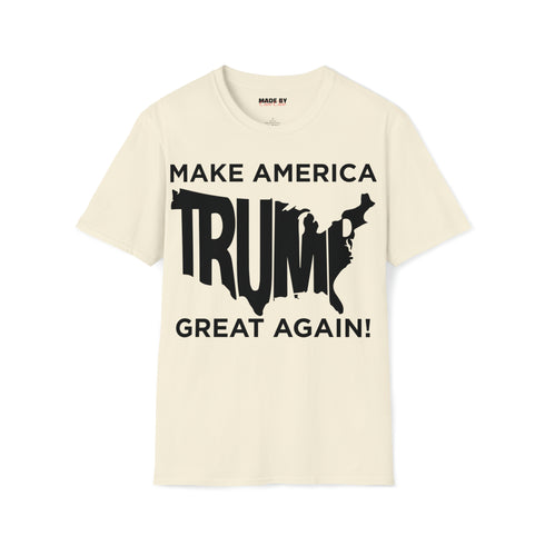 Make America Great Again and Trump Word USA Map Unisex Softstyle T-Shirt