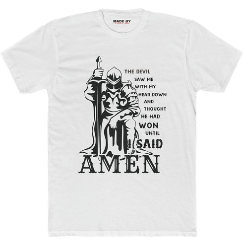 The Devil Saw Me With M Head Down... Men's Cotton Crew T-Shirt