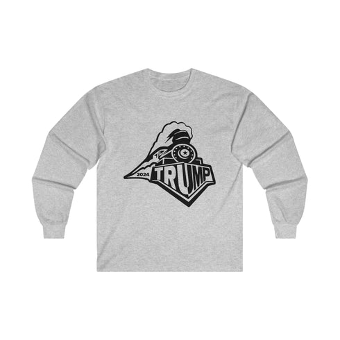 Steam Locomotive with 2024 TRUMP Unisex Ultra Cotton Long Sleeve Tee