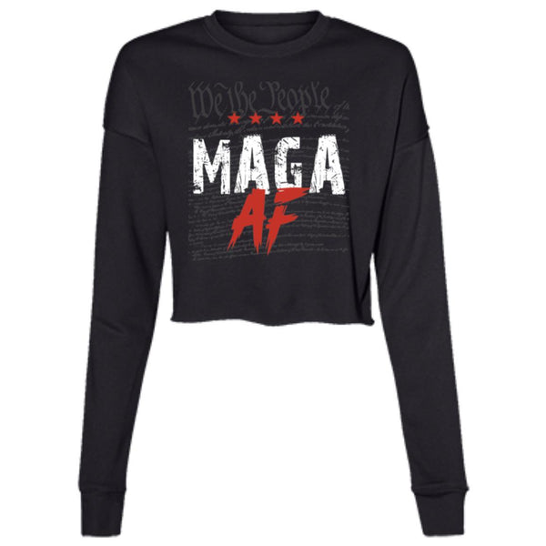 We The People MAGA AF Ladies' Cropped Fleece Crew