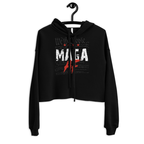 We The People MAGA AF Crop Hoodie
