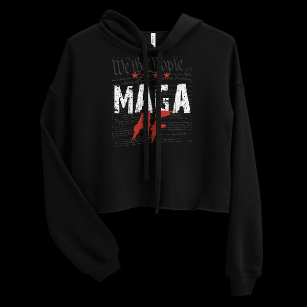 We The People MAGA AF Crop Hoodie
