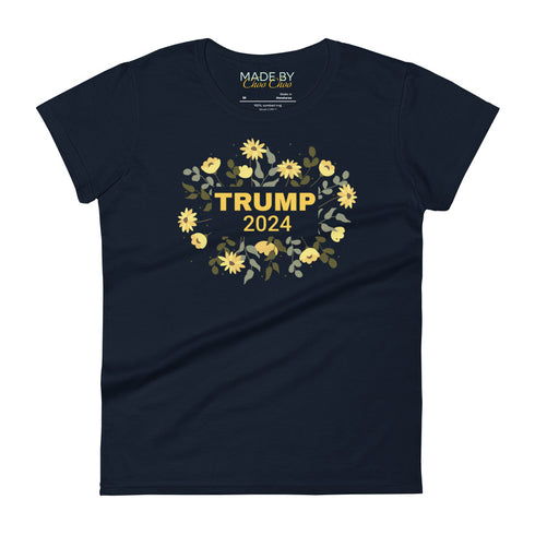 TRUMP 2024 Yellow Floral Women's short sleeve t-shirt