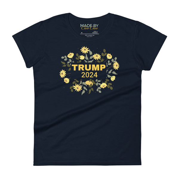 TRUMP 2024 Yellow Floral Women's short sleeve t-shirt