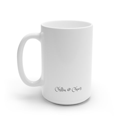 Choo Choo Logo Chillin @ Choo's White Ceramic Mug, 15oz