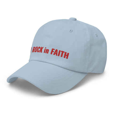 I ROCK in FAITH Dad Hat Red Thread