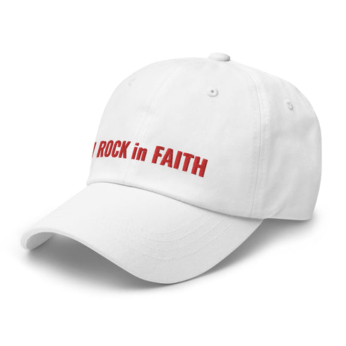 I ROCK in FAITH Dad Hat Red Thread