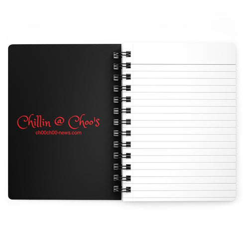 Choo Choo Logo Chillin @ Choo's Lips Black Spiral Bound Journal