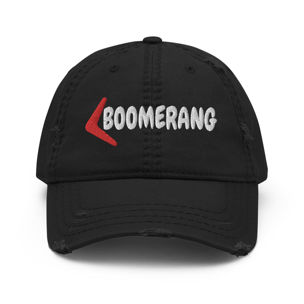BOOMERANG Red/White Threads Distressed Dad Hat