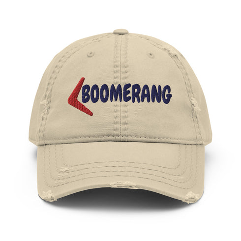 BOOMERANG Red/Blue Threads Distressed Dad Hat