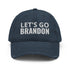 LET'S GO BRANDON White Thread Distressed Dad Hat