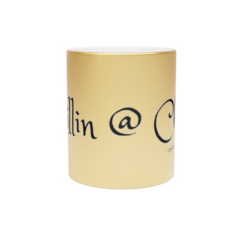 Chillin @ Choo's URL Black Metallic Mug (Silver\Gold) 11oz