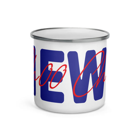 Choo Choo NEWS Logo Red/BlueEnamel Mug 12oz