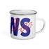 Choo Choo NEWS Logo Red/BlueEnamel Mug 12oz