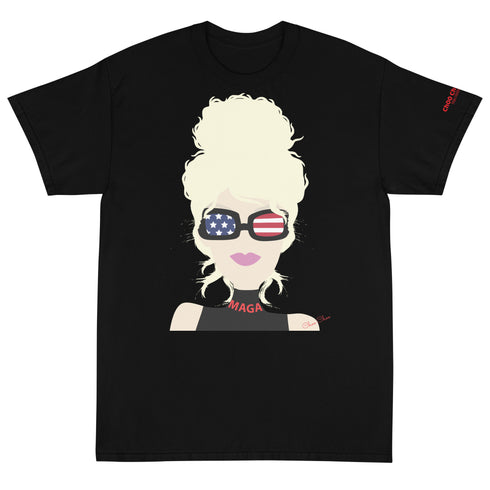 CCN Choo Choo left Sleeve URL Back Outside Label Short Sleeve T-Shirt B/W