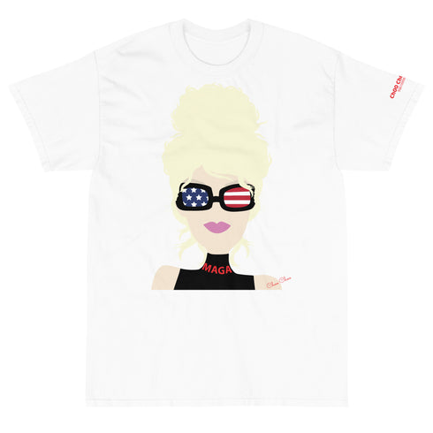 CCN Choo Choo left Sleeve URL Back Outside Label Short Sleeve T-Shirt B/W