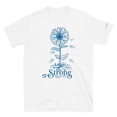She is Strong Proverbs 31:25 Blue Chillin @ Choo's 2 Short-Sleeve Unisex T-Shirt