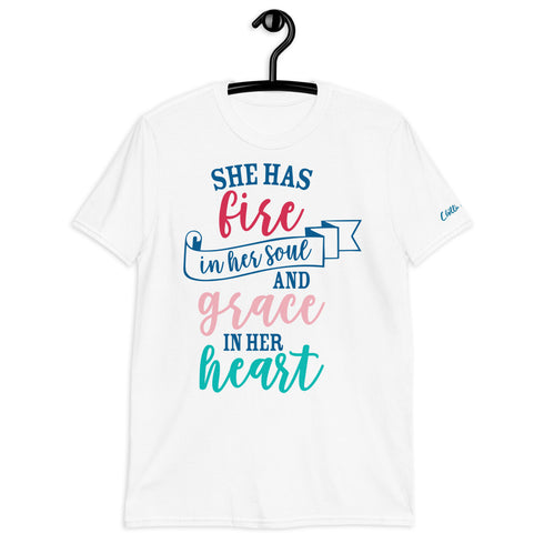 She Has Fire in Her Soul and Grace in Her Heart Chillin @ Choo's 1 Short-Sleeve Unisex T-Shirt