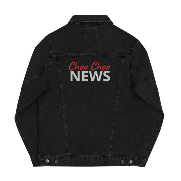 Choo Choo News Red/White Thread Unisex Denim Jacket