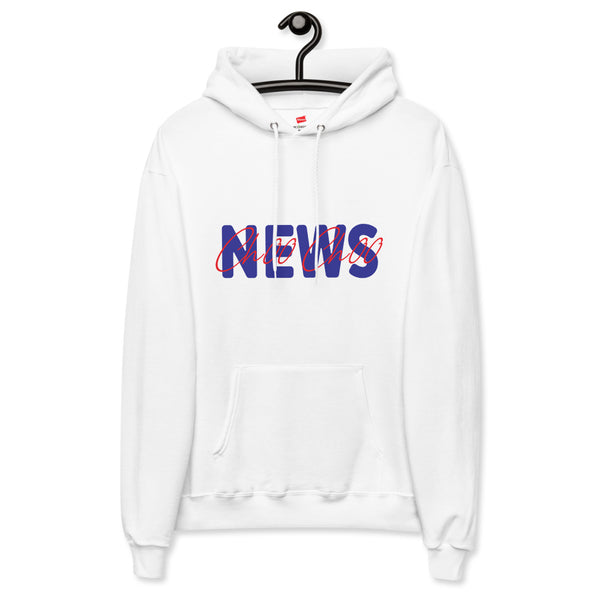 Ch00 Ch00 NEWS Logo Blue/Red on White Unisex Fleece Hoodie
