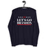 LET'S GO BRANDON FJB (White/Red) MBCC Label Unisex Long Sleeve Navy Tee
