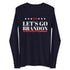 LET'S GO BRANDON FJB (White/Red) MBCC Label Unisex Long Sleeve Navy Tee