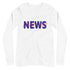 Ch00 Ch00 NEWS Logo Red/Blue on White Unisex Long Sleeve Tee