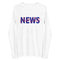 Ch00 Ch00 NEWS Logo Red/Blue on White Unisex Long Sleeve Tee