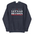 LETS'S GO BRANDON FJB White Unisex Navy Hoodie (Premium)