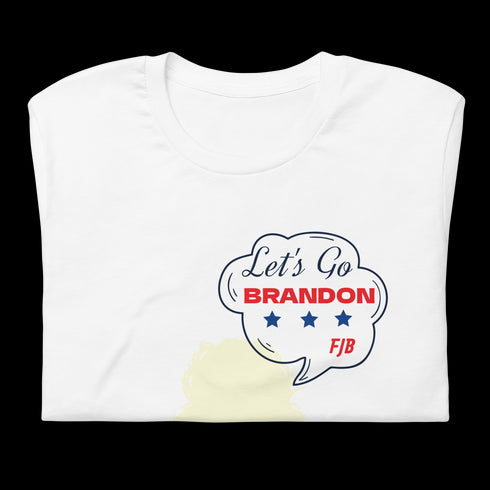 Choo Logo Let's Go Brandon Blue Stars FJB White Short-Sleeve Unisex T-Shirt