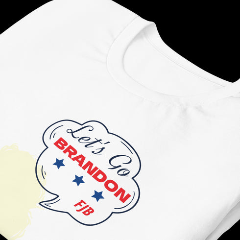 Choo Logo Let's Go Brandon Blue Stars FJB White Short-Sleeve Unisex T-Shirt