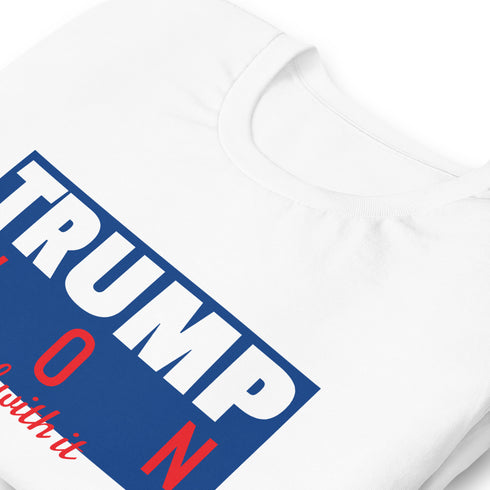 TRUMP WON deal with it CCLogo, Back Label, URL Sleeve White Mens Short Sleeve T-Shirt