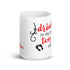 Drink in my hand Toes in the sand red/black 1 Chillin @ Choo's 15oz White Glossy Mug