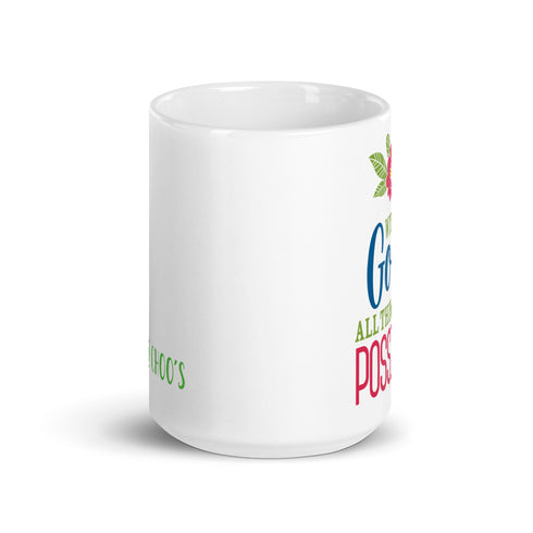 With God All Things Are Possible Chillin @ Choo's 15oz White Glossy Mug
