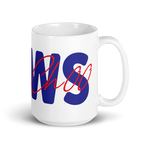 Choo Choo NEWS Logo Red/Blue White Glossy Mug 15oz