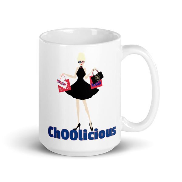 Choo Shopping Logo Ch00licious Chillin @ Choo's White Glossy Mug 15ox