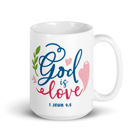1 john 4:8 God Is Love Chillin @ Choo's 15oz White Glossy Mug