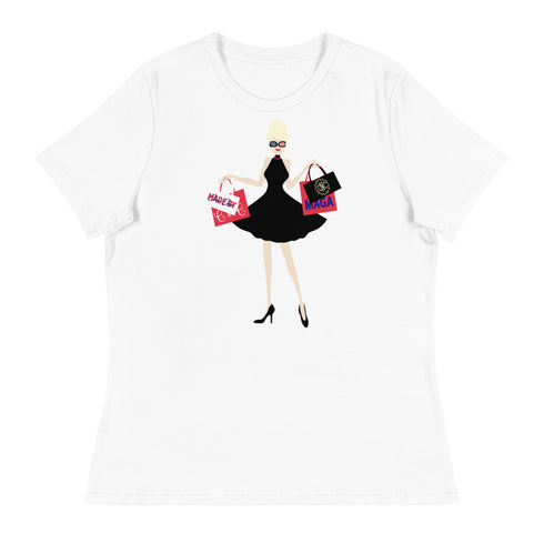 Choo Choo Shopping MBCC Back Label White Women's Relaxed T-Shirt